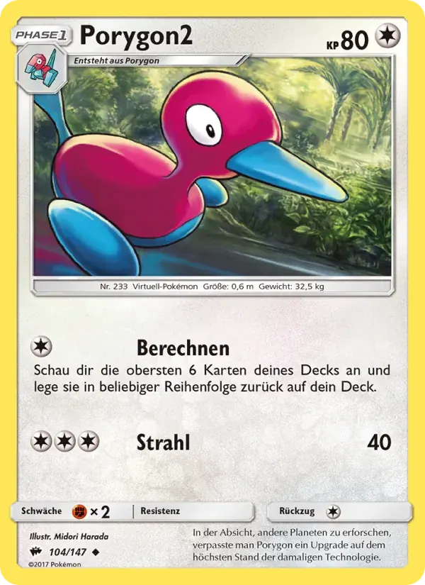 Porygon2 — Nacht in Flammen 104 German Pokémon card