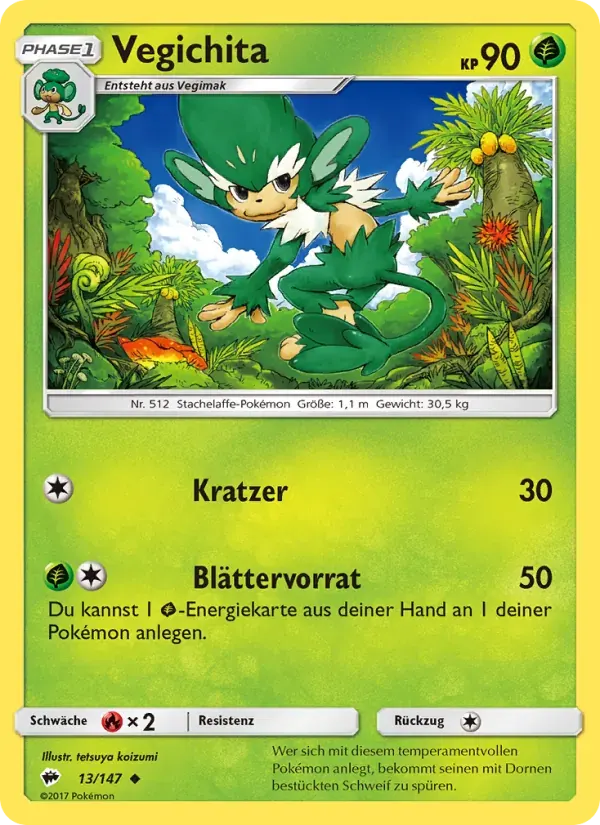 Vegichita — Nacht in Flammen 13 German Pokémon card