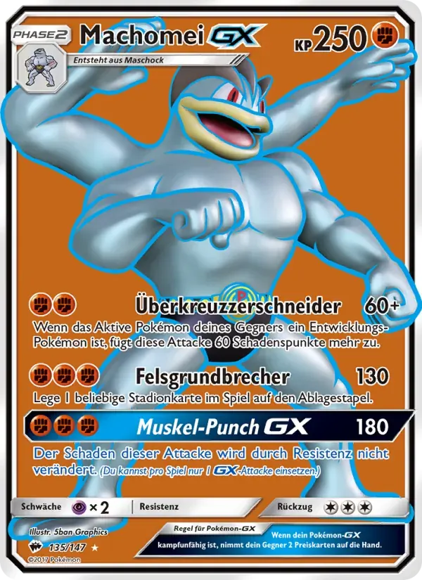 Machomei GX — Nacht in Flammen 135 German Pokémon card