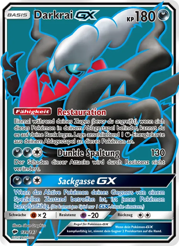 Darkrai GX — Nacht in Flammen 139 German Pokémon card