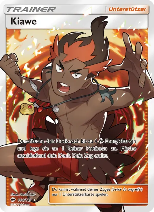 Kiawe — Nacht in Flammen 144 German Pokémon card