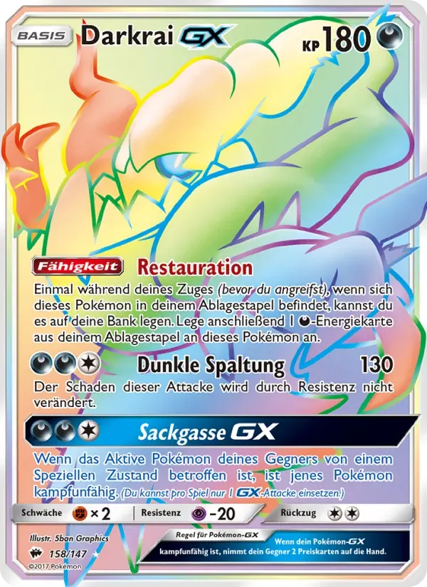 Darkrai GX — Nacht in Flammen 158 German Pokémon card