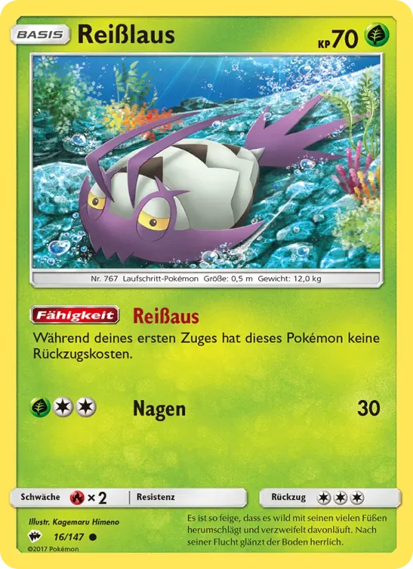Reißlaus — Nacht in Flammen 16 German Pokémon card