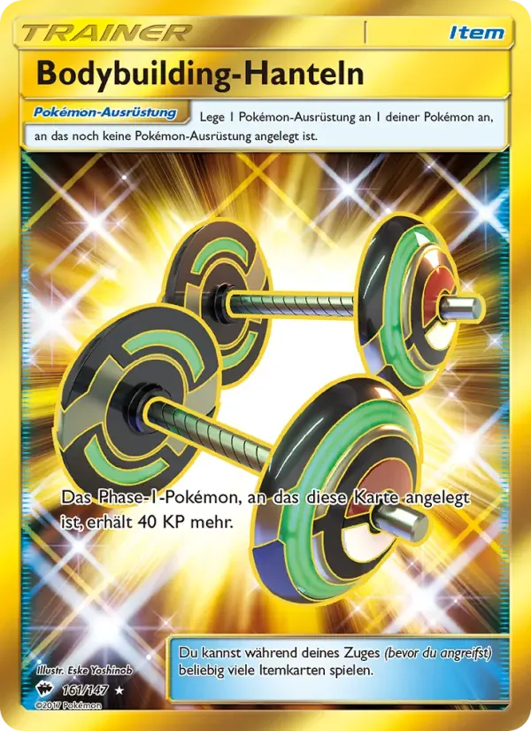 Bodybuilding-Hanteln — Nacht in Flammen 161 German Pokémon card