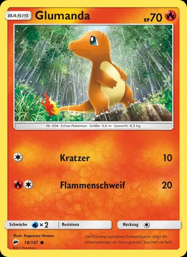 Glumanda — Nacht in Flammen 18 German Pokémon card