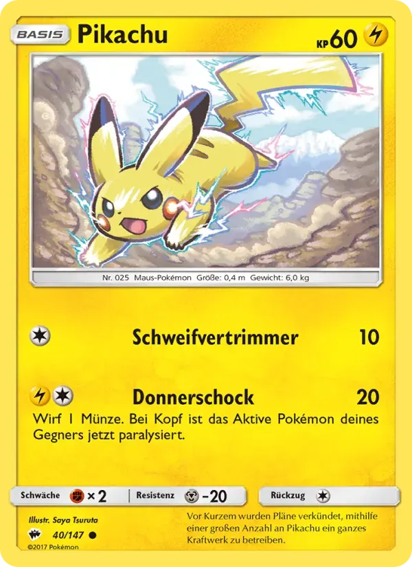 Pikachu — Nacht in Flammen 40 German Pokémon card