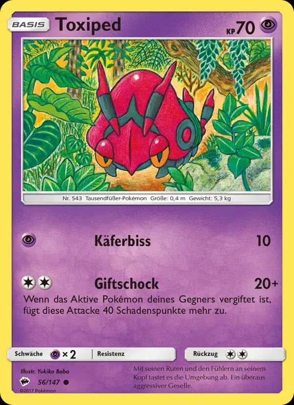 Toxiped — Nacht in Flammen 56 German Pokémon card