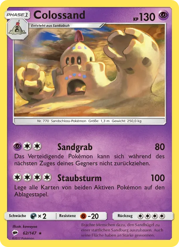 Colossand — Nacht in Flammen 62 German Pokémon card