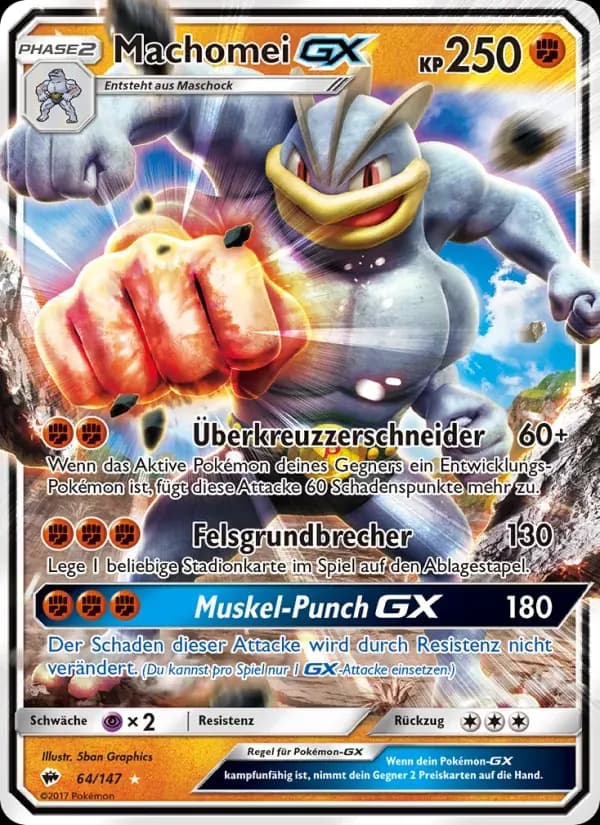 Machomei GX — Nacht in Flammen 64 German Pokémon card