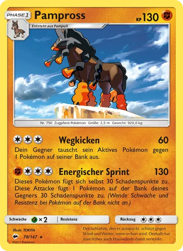 Pampross — Nacht in Flammen 78 German Pokémon card