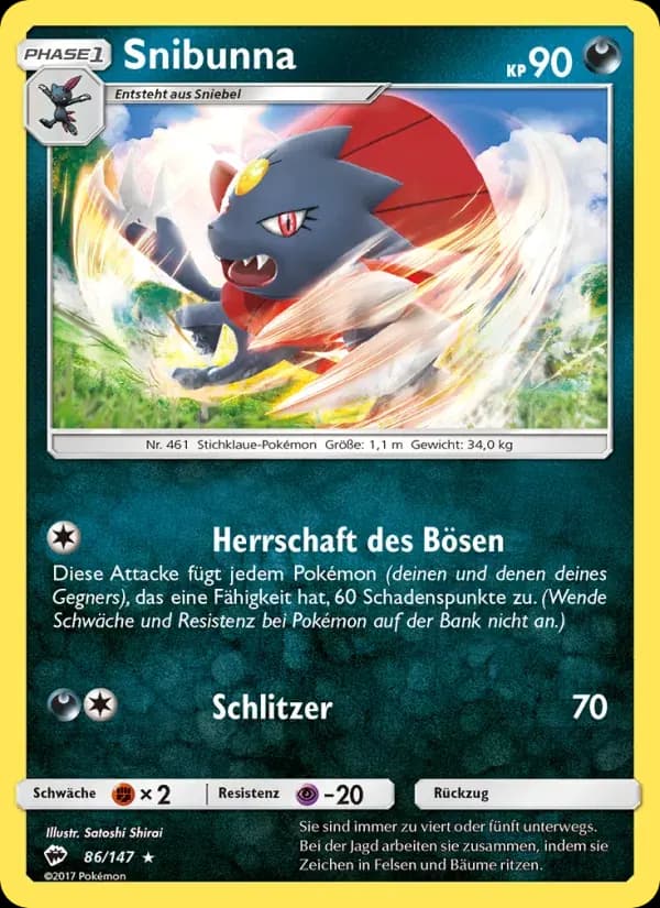 Snibunna — Nacht in Flammen 86 German Pokémon card