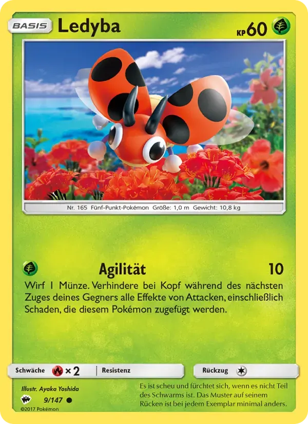 Ledyba — Nacht in Flammen 9 German Pokémon card