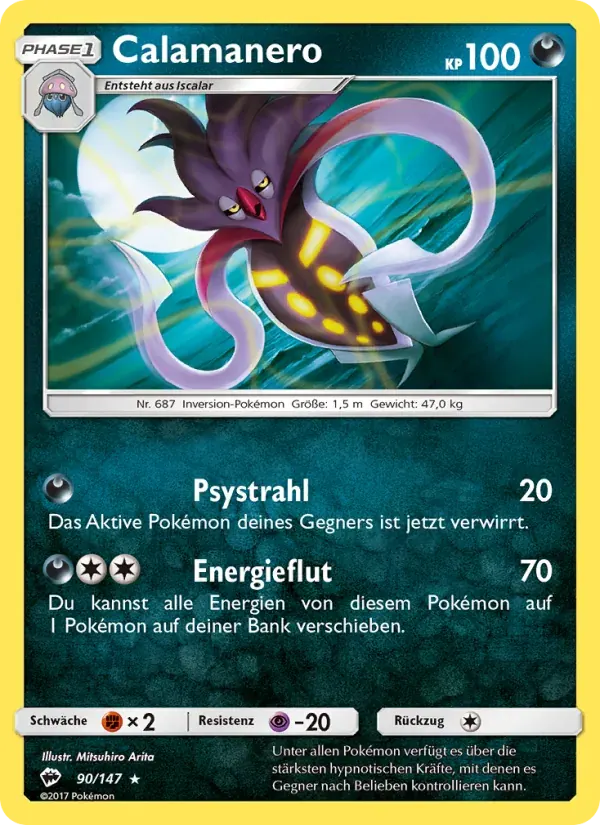Calamanero — Nacht in Flammen 90 German Pokémon card