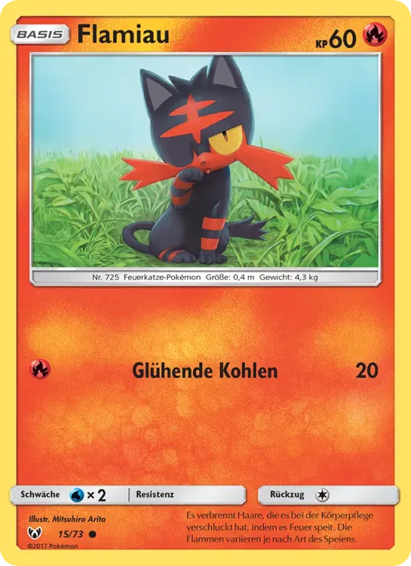 Flamiau — Schimmernde Legenden 15 German Pokémon card