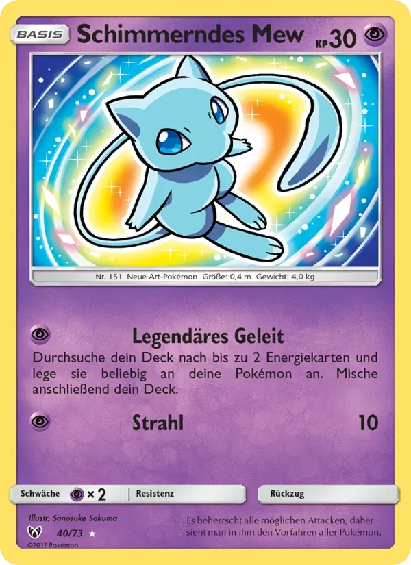 Schimmerndes Mew — Schimmernde Legenden 40 German Pokémon card