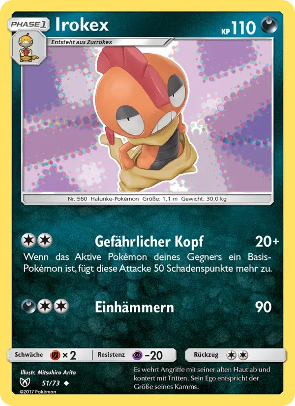Irokex — Schimmernde Legenden 51 German Pokémon card