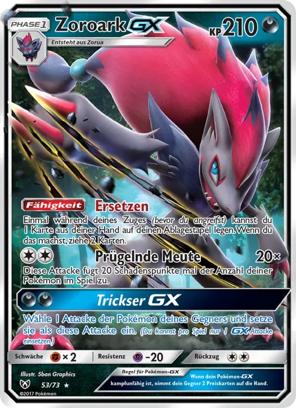 Zoroark GX — Schimmernde Legenden 53 German Pokémon card