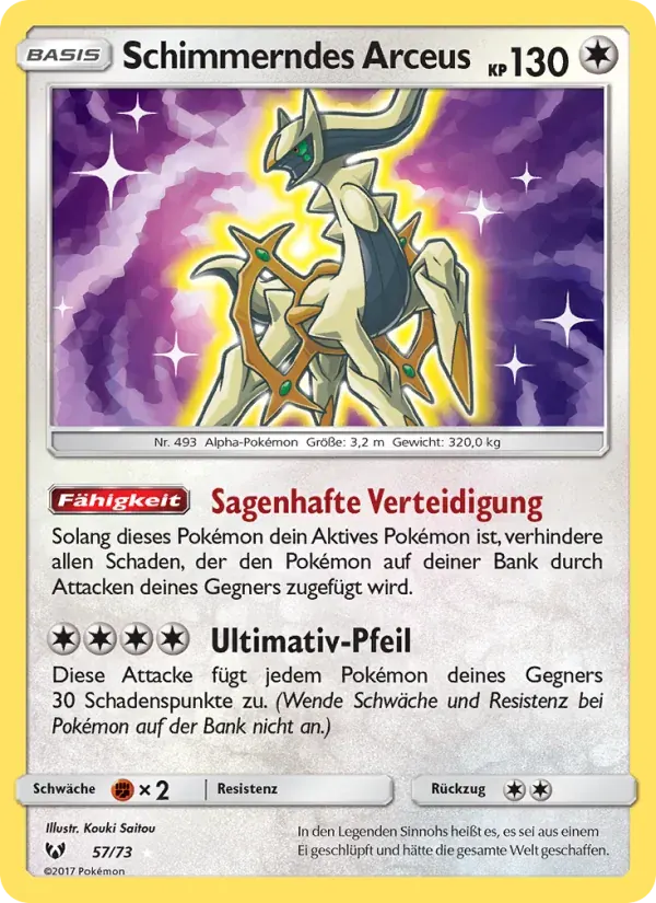 Schimmerndes Arceus — Schimmernde Legenden 57 German Pokémon card