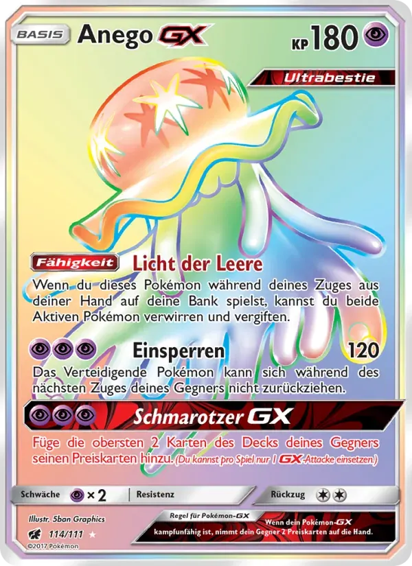 Anego GX — Aufziehen der Sturmröte 114 German Pokémon card