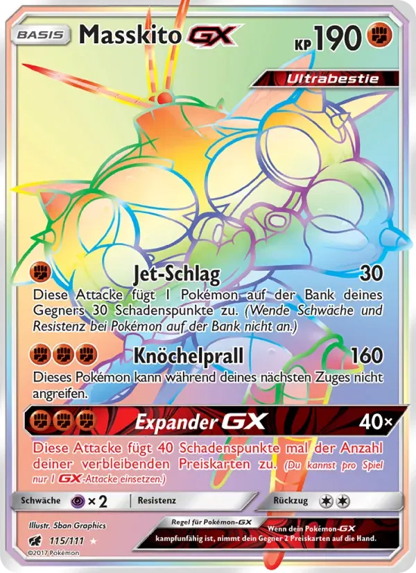 Masskito GX — Aufziehen der Sturmröte 115 German Pokémon card