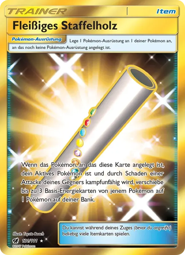 Fleißiges Staffelholz — Aufziehen der Sturmröte 121 German Pokémon card