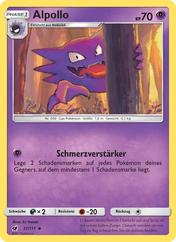 Alpollo — Aufziehen der Sturmröte 37 German Pokémon card