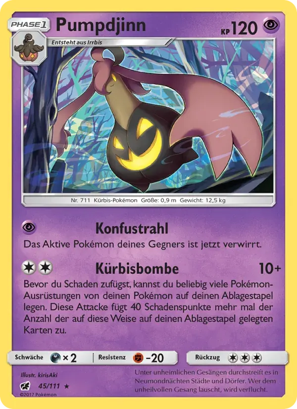 Pumpdjinn — Aufziehen der Sturmröte 45 German Pokémon card