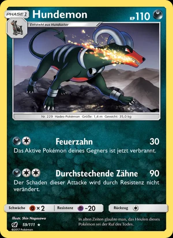 Hundemon — Aufziehen der Sturmröte 59 German Pokémon card