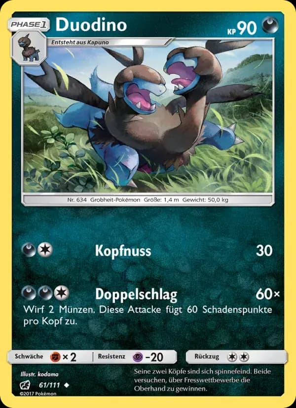 Duodino — Aufziehen der Sturmröte 61 German Pokémon card