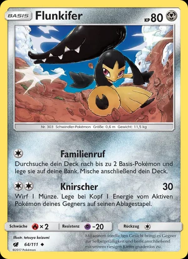 Flunkifer — Aufziehen der Sturmröte 64 German Pokémon card