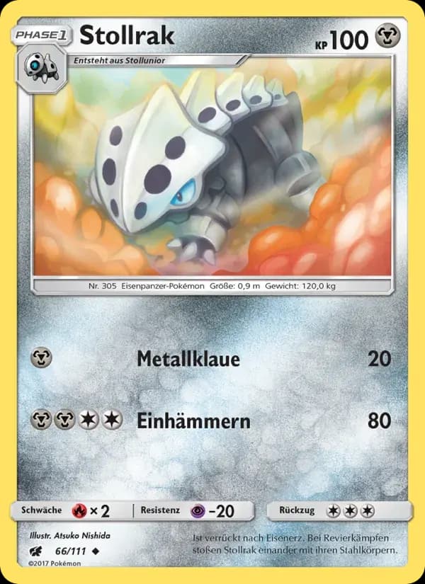 Stollrak — Aufziehen der Sturmröte 66 German Pokémon card