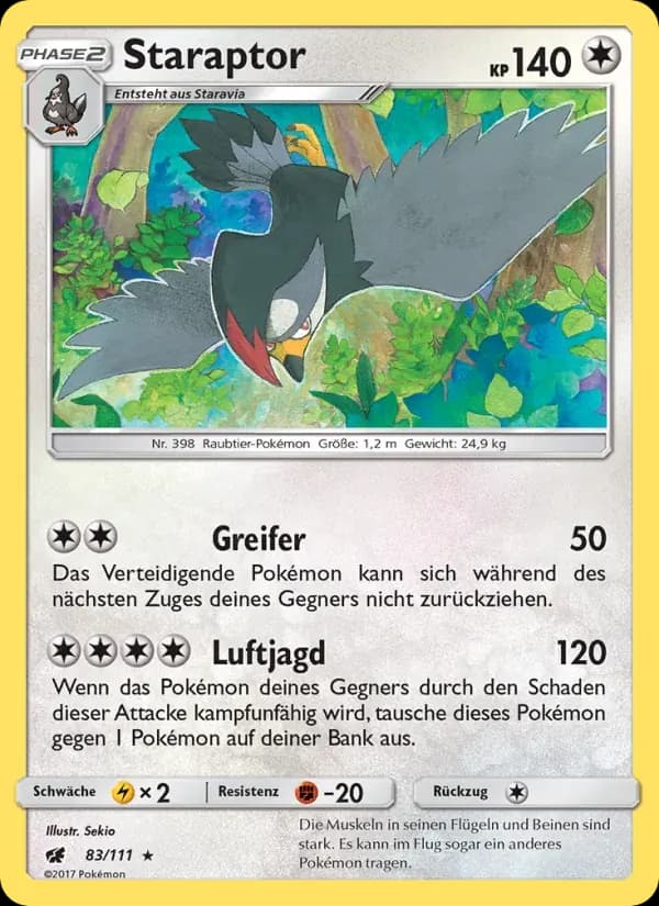 Staraptor — Aufziehen der Sturmröte 83 German Pokémon card