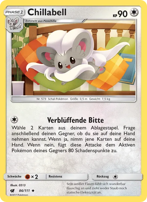 Chillabell — Aufziehen der Sturmröte 86 German Pokémon card