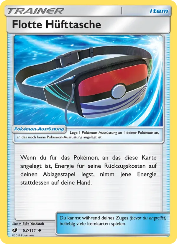 Flotte Hüfttasche — Aufziehen der Sturmröte 92 German Pokémon card