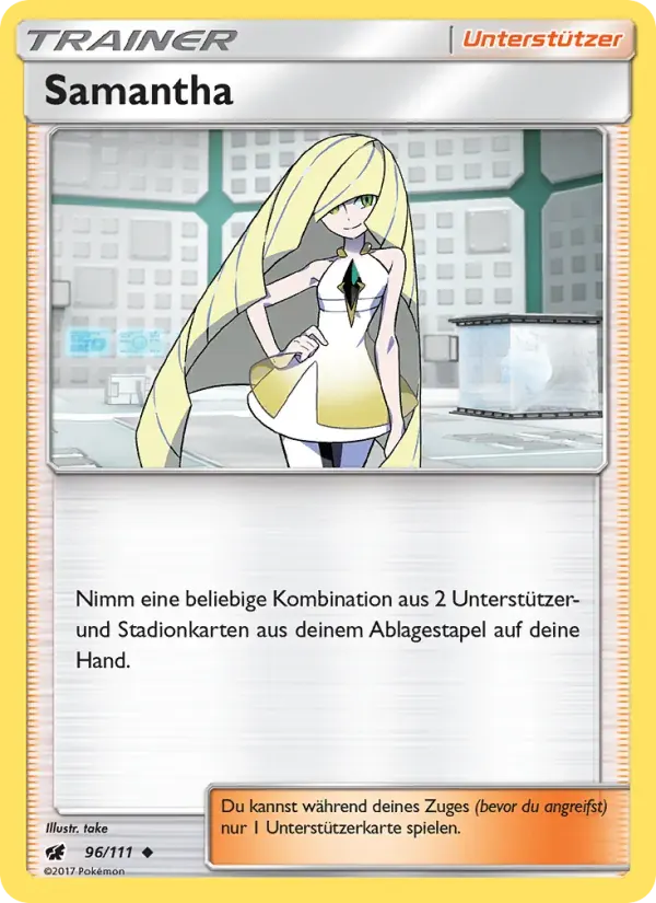 Samantha — Aufziehen der Sturmröte 96 German Pokémon card