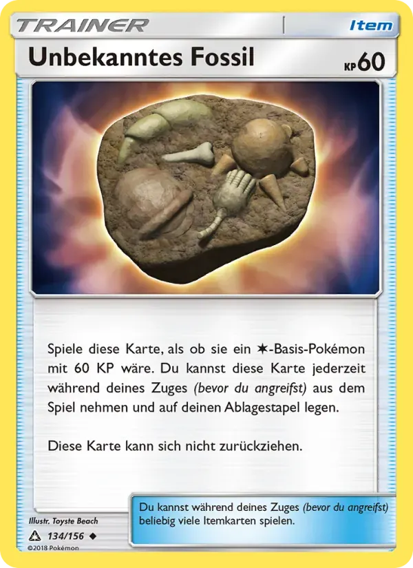Unbekanntes Fossil — Ultra-Prisma 134 German Pokémon card