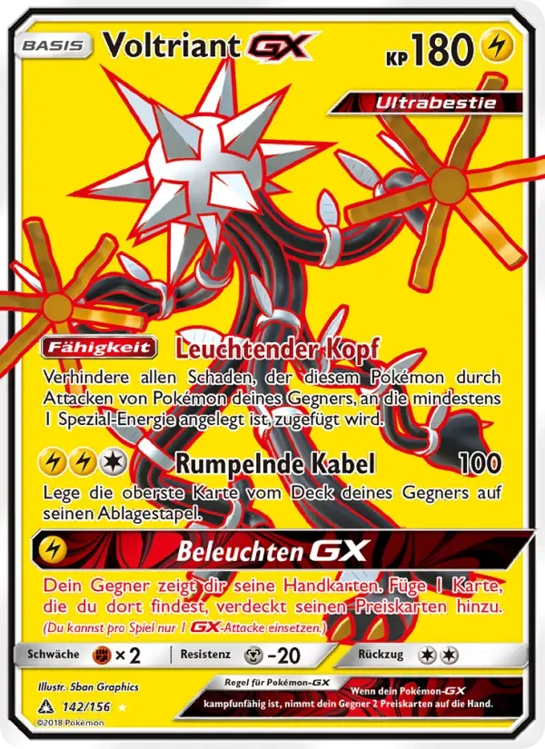 Voltriant GX — Ultra-Prisma 142 German Pokémon card