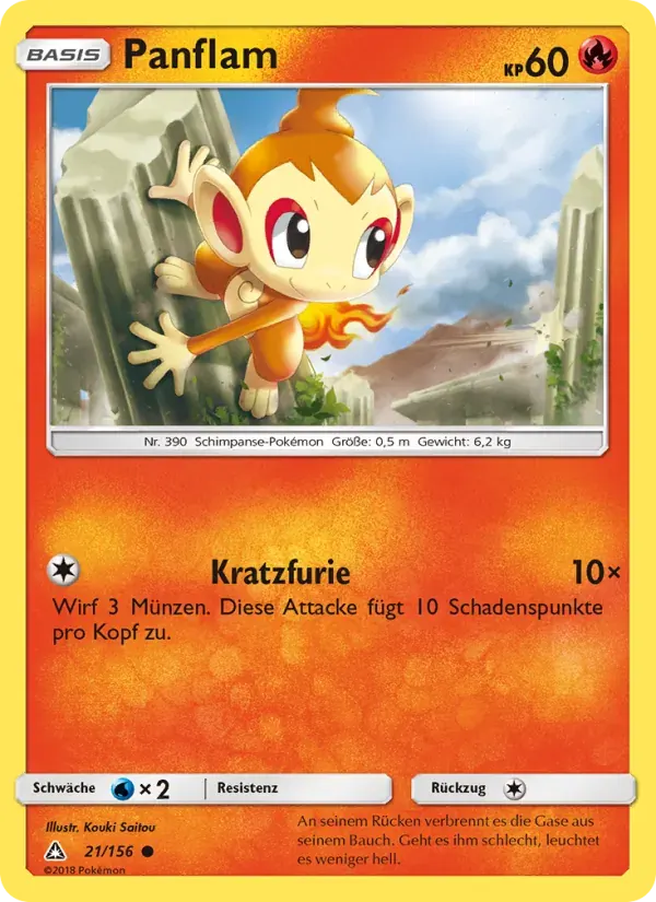 Panflam — Ultra-Prisma 21 German Pokémon card