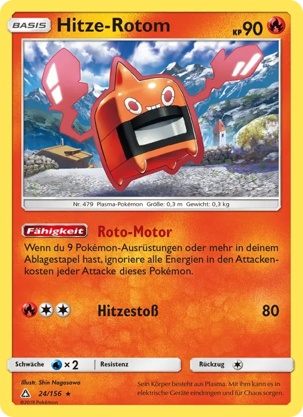 Hitze-Rotom — Ultra-Prisma 24 German Pokémon card