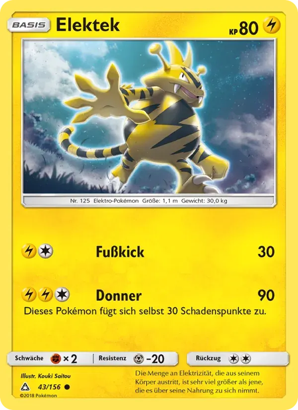 Elektek — Ultra-Prisma 43 German Pokémon card