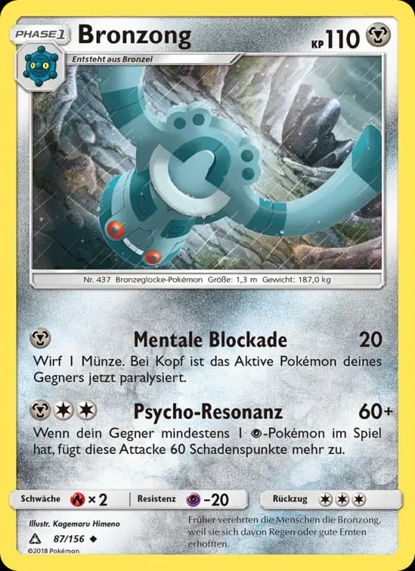 Bronzong — Ultra-Prisma 87 German Pokémon card
