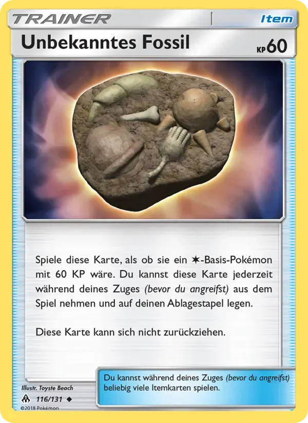 Unbekanntes Fossil — Grauen Der Lichtfinsternis 116 German Pokémon card