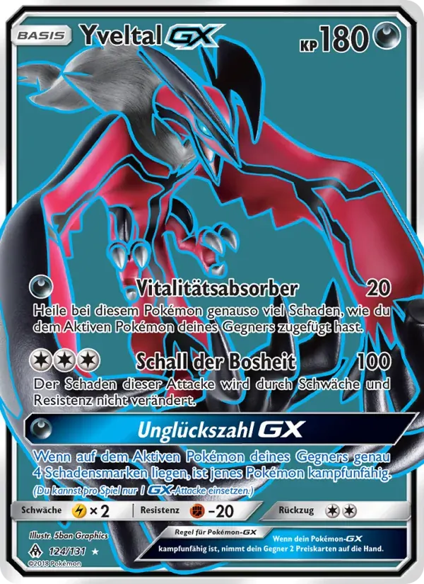 Yveltal GX — Grauen Der Lichtfinsternis 124 German Pokémon card