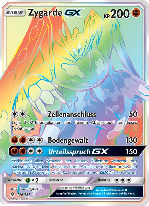 Zygarde GX — Grauen Der Lichtfinsternis 136 German Pokémon card