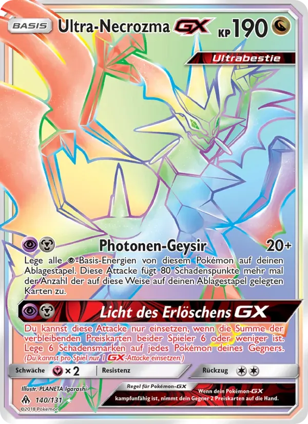 Ultra-Necrozma GX — Grauen Der Lichtfinsternis 140 German Pokémon card
