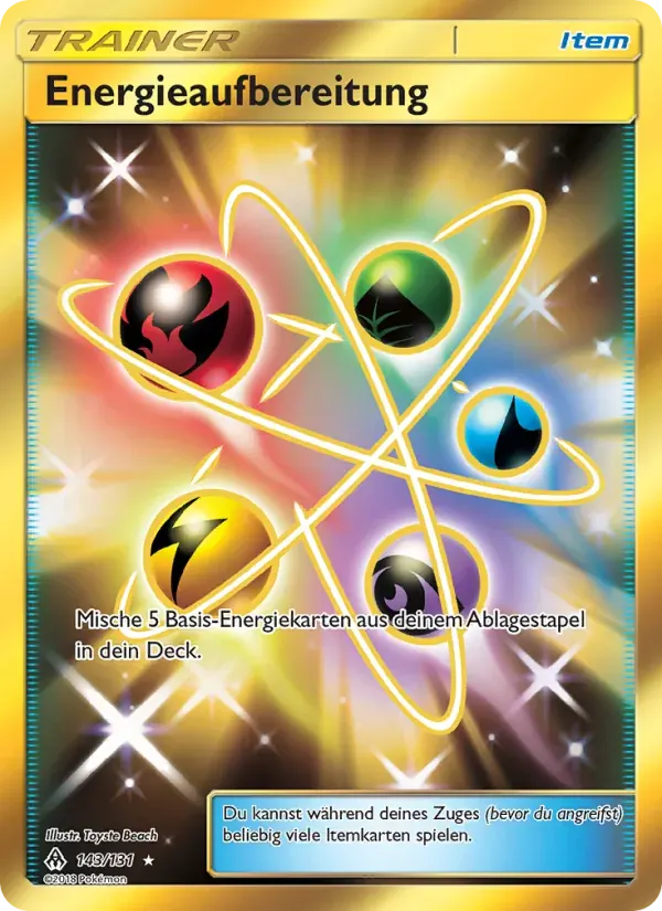 Energieaufbereitung — Grauen Der Lichtfinsternis 143 German Pokémon card