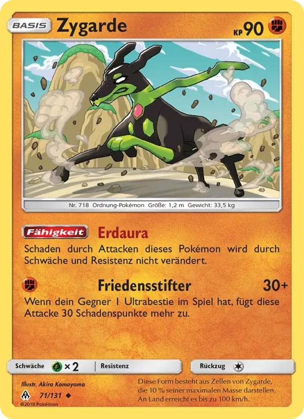 Zygarde — Grauen Der Lichtfinsternis 71 German Pokémon card