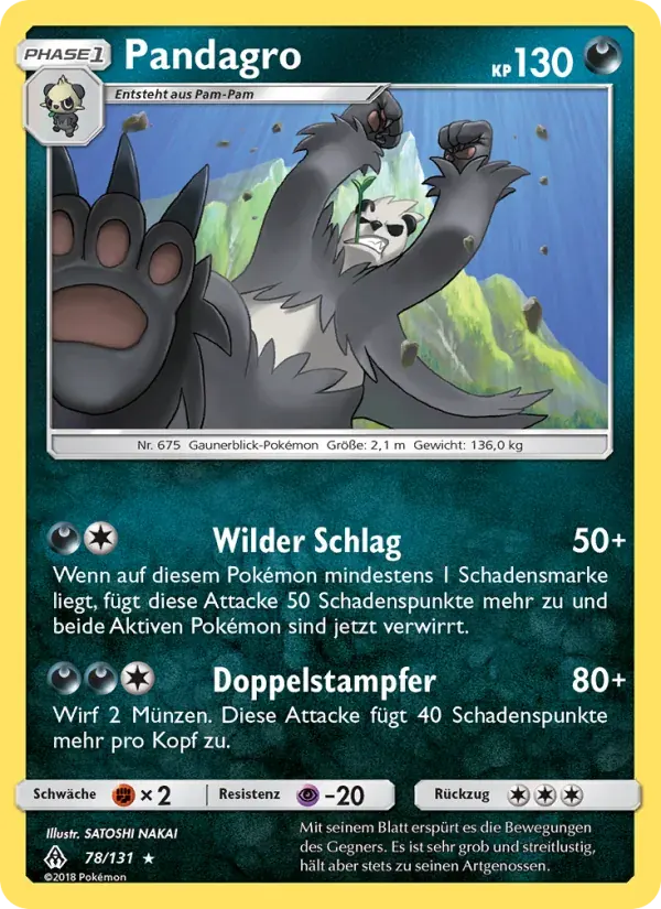 Pandagro — Grauen Der Lichtfinsternis 78 German Pokémon card