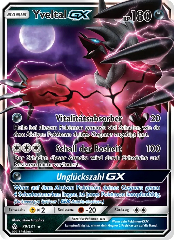 Yveltal GX — Grauen Der Lichtfinsternis 79 German Pokémon card