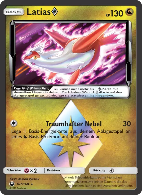 Latias ◇ — Sturm Am Firmament 107 German Pokémon card